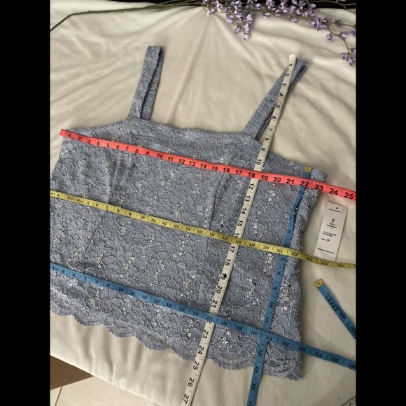 NWT ALEX EVENINGS Lace‎ Sleeveless Square Neck Top Top in Hydrangea [SZ 2X ] - Picture 10 of 14